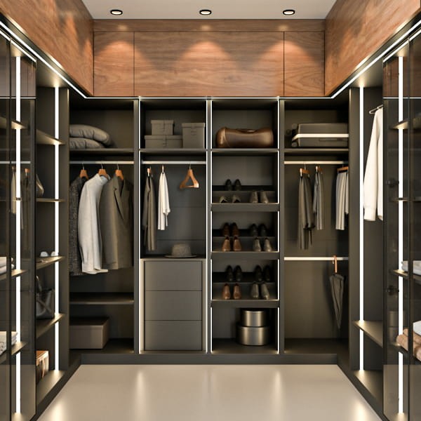 ГАРДЕРОБНАЯ, фасад №7 «чёрный + орех»