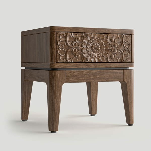 Тумбочка прикроватная, фасад №2 «цветочный узор»