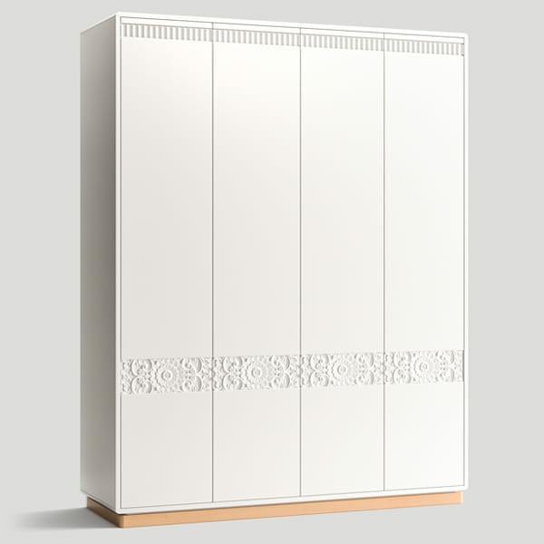 Большой шкаф, фасад №2 «цветочный узор», ножки №6 «цоколь 62мм»