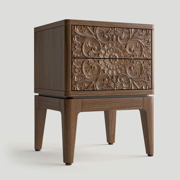 Тумбочка прикроватная, фасад №2 «цветочный узор»