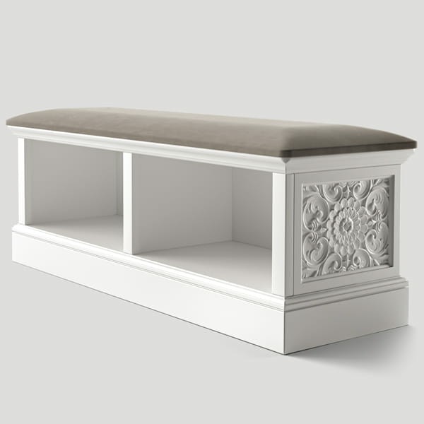 Банкетка средняя, фасад №2 «цветочный узор