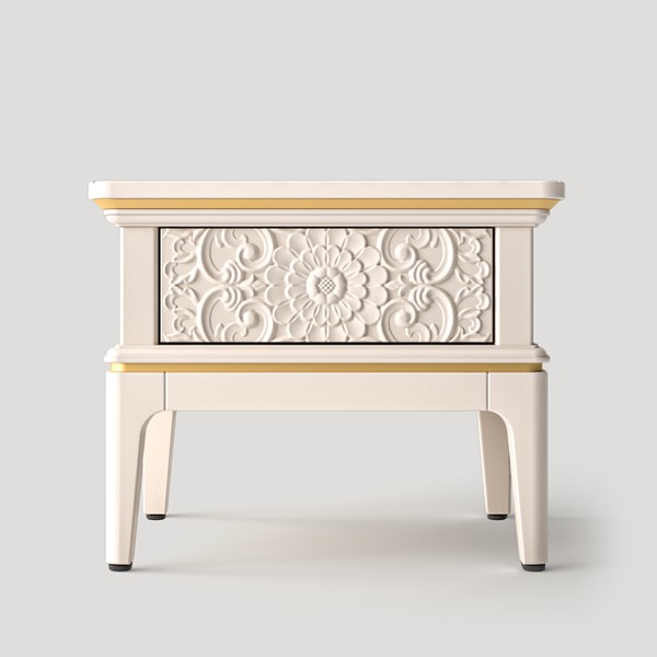 Тумбочка прикроватная низкая, фасад тип 5 (цветочный узор + царга 2)