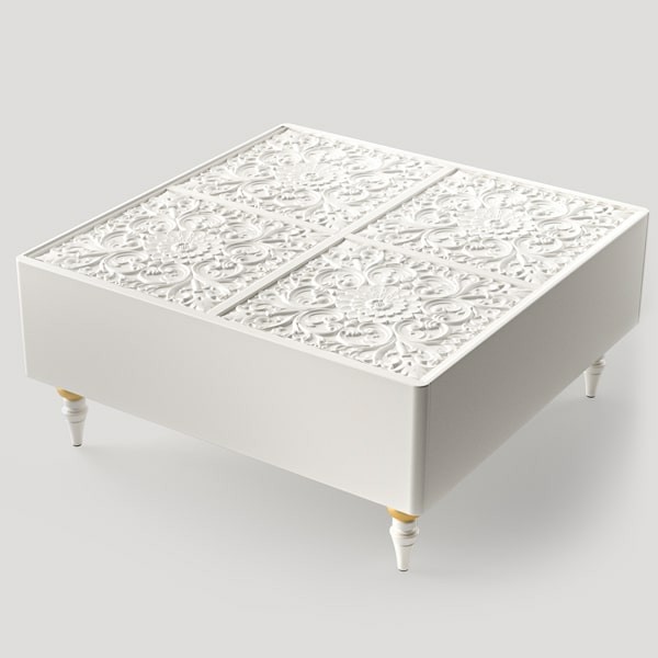 Журнальный столик, фасад №2 «цветочный узор», ножки №4.1 «премиум 160мм»