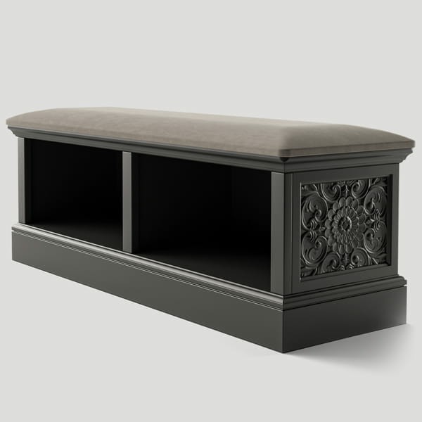 Банкетка средняя, фасад №2 «цветочный узор