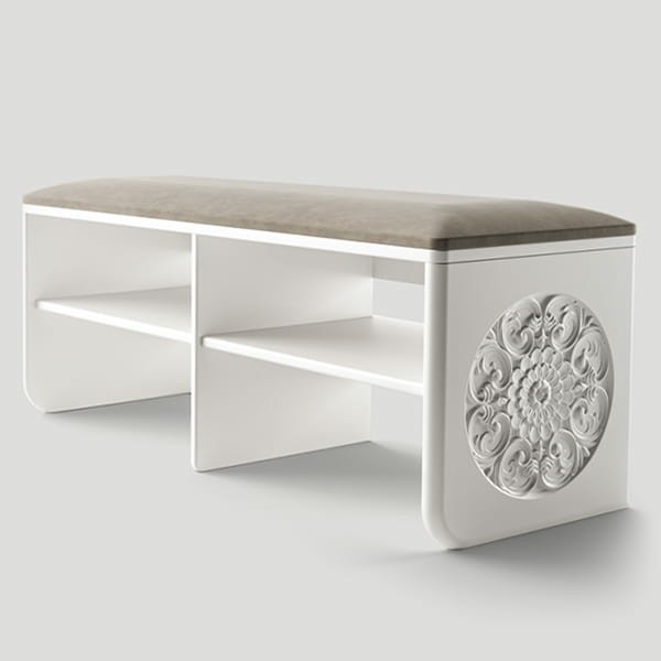 Банкетка средняя, боковина №2 «цветочный узор»