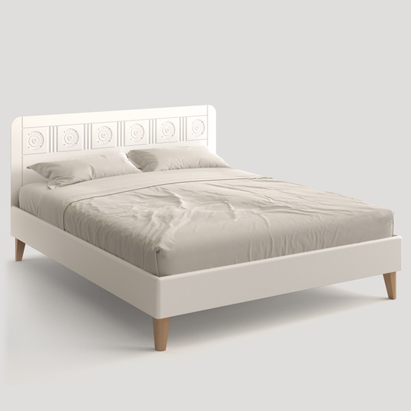 Кровать, спинка №2 «цветочный узор», ширина 160см