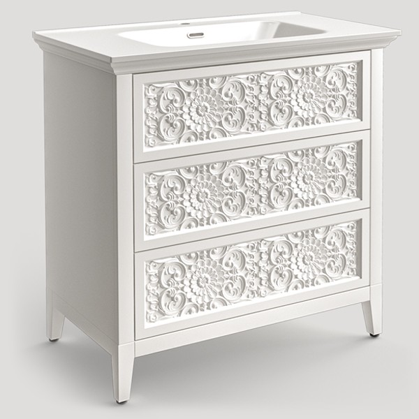 ТУМБА ДЛЯ ВАННОЙ , фасад №2 «цветочный узор