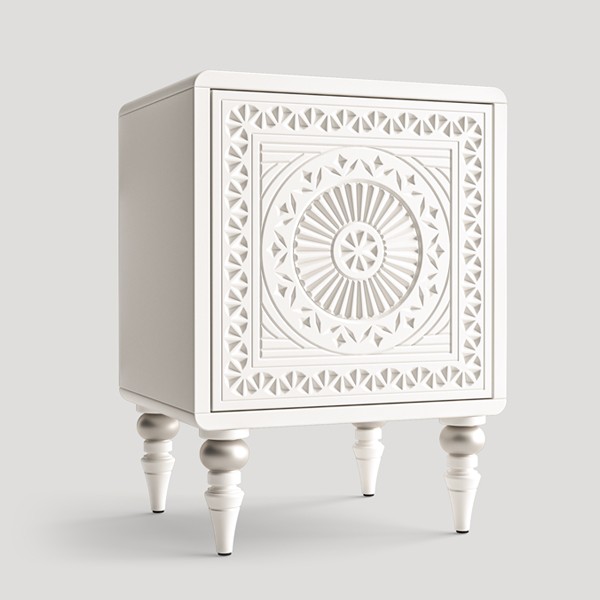 Прикроватная тумба, фасад №10 «клиновидный», ножки №4.2 «премиум 160мм»